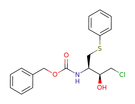 Molecular Structure of 159878-02-1 (Benzyl (1R,2S)-3-chloro-2-hydroxy-1-(phenylthiomethyl)propylcarbamate)