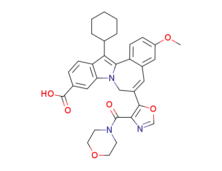 13-cyclohexyl-3-methoxy-6-(4-(4-morpholinylcarbonyl)-1,3-oxazol-5-yl)-7H-indolo[2,1-a][2]benzazepine-10-carboxylic acid