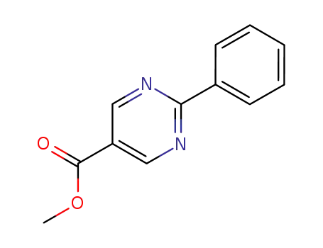 Molecular Structure of 64074-29-9 (2-PHENYL-PYRIMIDINE-5-CARBOXYLIC ACID METHYL ESTER)