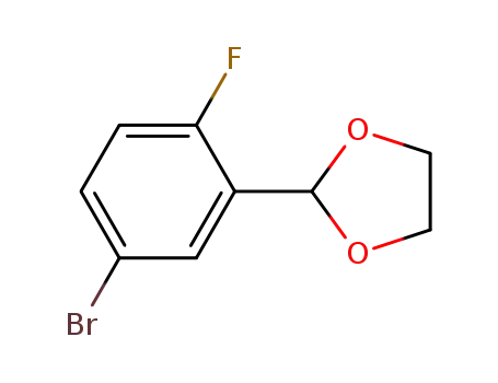 Molecular Structure of 679840-30-3 (1-BROMO-3-(1,3-DIOXOLAN-2-YL)-4-FLUOROBENZENE)