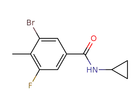 Molecular Structure of 515131-38-1 (Benzamide, 3-bromo-N-cyclopropyl-5-fluoro-4-methyl-)