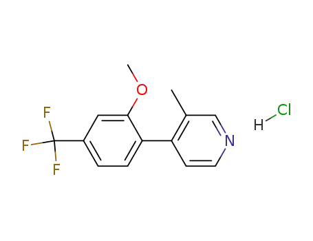 Molecular Structure of 1004619-04-8 (4-(2-methoxy-4-(trifluoromethyl)phenyl)-3-methylpyridine hydrochloride)