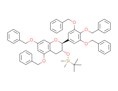 [5,7-bis-benzyloxy-2-(3,4,5-tris-benzyloxy-phenyl)-chroman-3-yloxy]-<i>tert</i>-butyl-dimethyl-silane