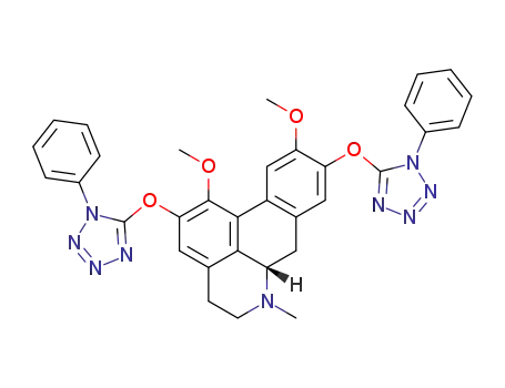 Molecular Structure of 65979-75-1 (2,9-O,O-bis(1-phenyl-1H-tetrazol-5-yl)boldine)