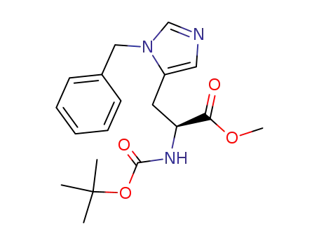 Molecular Structure of 109013-56-1 (L-Histidine, N-[(1,1-dimethylethoxy)carbonyl]-3-(phenylmethyl)-, methyl
ester)