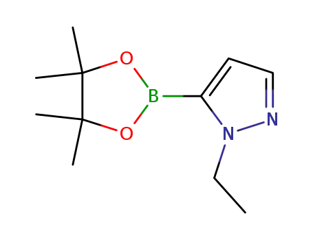 Molecular Structure of 1007110-53-3 (1-Ethyl-5-(4,4,5,5-tetramethyl-1,3,2-dioxaborolan-2-yl)-1H-pyrazole)