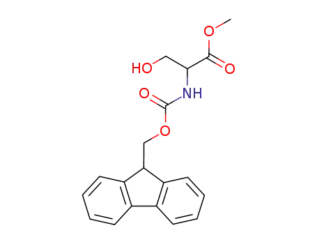 Molecular Structure of 851678-66-5 (2-(9H-fluoren-9-ylmethoxycarbonylamino)-3-hydroxypropionic acid methyl ester)