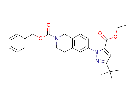 benzyl 6-(3-tert-butyl-5-(ethoxycarbonyl)-1H-pyrazol-1-yl)-3,4-dihydroisoquinoline-2(1H)-carboxylate