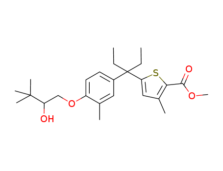 2-Thiophenecarboxylic acid,  5-[1-ethyl-1-[4-(2-hydroxy-3,3-dimethylbutoxy)-3-methylphenyl]propyl]-3-  methyl-, methyl ester