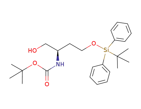 Molecular Structure of 869569-89-1 ([(R)-3-(TERT-BUTYL-DIPHENYL-SILANYLOXY)-1-HYDROXYMETHYL-PROPYL]-CARBAMIC ACID TERT-BUTYL ESTER)