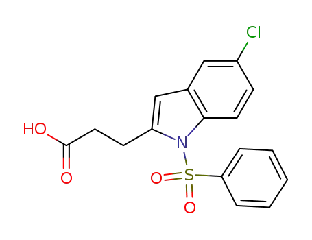 Molecular Structure of 927960-03-0 (1H-Indole-2-propanoic acid, 5-chloro-1-(phenylsulfonyl)-)