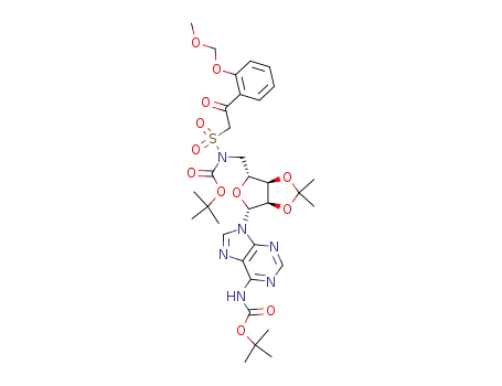 5'-amino-5'-N,N<sup>6</sup>-di-tert-butoxycarbonyl-5'-deoxy-2',3'-O-isopropylidene-5'-N-[(2-(2-(methoxymethyloxy)phenyl)-2-oxo-ethyl)sulfonyl]adenosine
