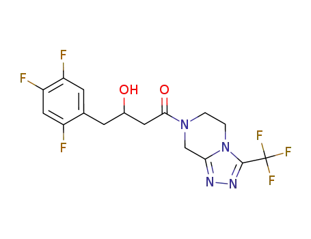 Molecular Structure of 1253056-01-7 ((R/S)-3-hydroxy-1-(3-(trifluoromethyl)-5,6-dihydro-[1,2,4]triazolo[4,3-a]pyrazin-7(8H)-yl)-4-(2,4,5-trifluorophenyl)butan-1-one)