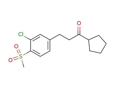 Molecular Structure of 877132-13-3 (1-Propanone, 3-[3-chloro-4-(methylsulfonyl)phenyl]-1-cyclopentyl-)