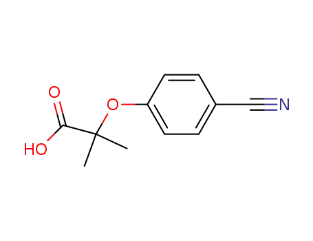 Molecular Structure of 79925-16-9 (2-(4-CYANOPHENOXY)-2-METHYLPROPANOIC ACID)
