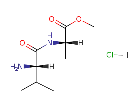 Molecular Structure of 72289-30-6 (L-Alanine, N-L-valyl-, methyl ester, monohydrochloride)