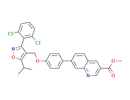 methyl 7-[4-({[3-(2,6-dichlorophenyl)-5-(1-methylethyl)-4-isoxazolyl]methyl}oxy)phenyl]-3-quinolinecarboxylate