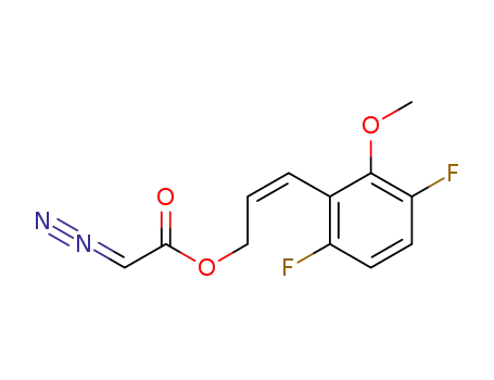 Molecular Structure of 457628-66-9 (Acetic acid, diazo-, (2Z)-3-(3,6-difluoro-2-methoxyphenyl)-2-propenyl
ester)