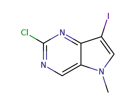 Molecular Structure of 1152475-62-1 (2-Chloro-7-iodo-5-methyl-5H-pyrrolo[3,2-d]pyrimidine)