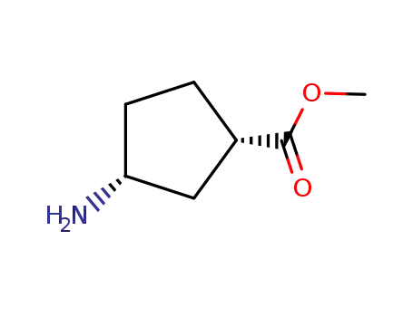 Molecular Structure of 733726-58-4 (Cyclopentanecarboxylic acid, 3-amino-, methyl ester, (1R,3R)-rel- (9CI))