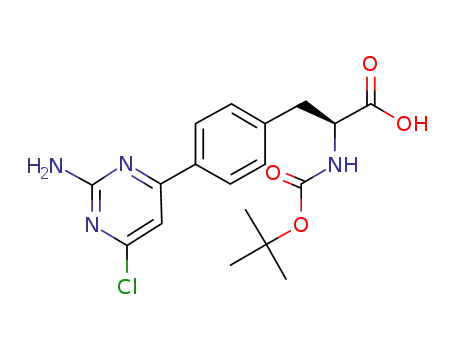Molecular Structure of 1033804-86-2 (L-Phenylalanine, 4-(2-aMino-6-chloro-4-pyriMidinyl)-N-[(1,1-diMethylethoxy)carbonyl]-)