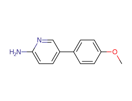Molecular Structure of 503536-75-2 (2-Pyridinamine,5-(4-methoxyphenyl)-(9CI))