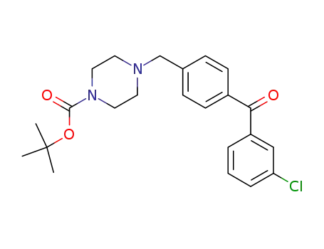 Molecular Structure of 949934-31-0 ((3-chlorophenyl){4-[(N-tert-butoxycarbonylpiperazin-4-yl)methyl]phenyl}methanone)