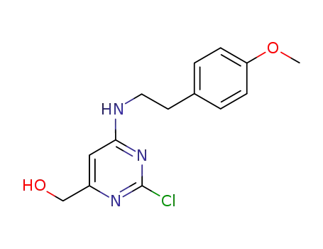Molecular Structure of 885067-83-4 (4-Pyrimidinemethanol, 2-chloro-6-[[2-(4-methoxyphenyl)ethyl]amino]-)