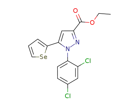Molecular Structure of 1003004-61-2 (1-(2,4-dichlorophenyl)-5-selenophene-2-yl-1H-pyrazole-3-carboxylic Acid Ethyl Ester)