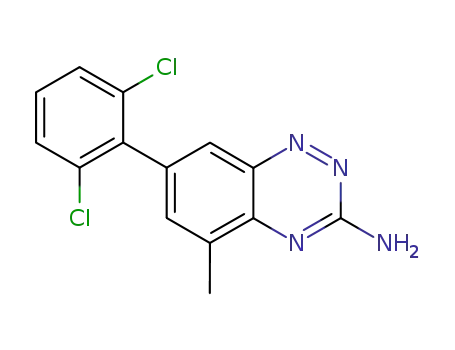 Molecular Structure of 867333-31-1 (1,2,4-Benzotriazin-3-amine, 7-(2,6-dichlorophenyl)-5-methyl-)
