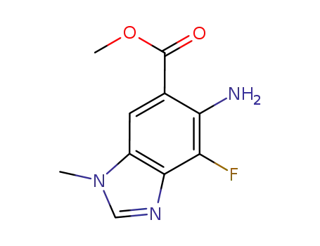 Molecular Structure of 918321-20-7 (Methyl 5-aMino-4-fluoro-1-Methyl-1H-benzo[d]iMidazole-6-carboxylate)