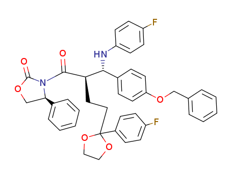 (S)-3-{(R)-2-[(S)-(4-(benzyloxyphenyl))-(4-fluorophenylamino)methyl]-4-[2-(4-fluorophenyl)-[1,3]-dioxolan-2-yl]butyryl}-4-phenyloxazolidin-2-one