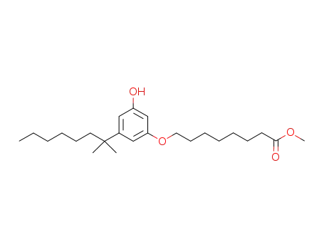Molecular Structure of 1150586-43-8 (8-[3-hydroxy-5-(2-methyloctan-2-yl)phenoxy]octanoic acid methyl ester)