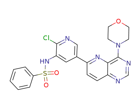 N-(2-chloro-5-(4-(4-morpholinyl)pyrido[3,2-d]pyrimidin-6-yl)-3-pyridinyl)benzenesulfonamide