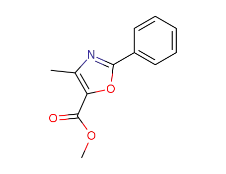 Molecular Structure of 22260-83-9 (METHYL 4-METHYL-2-PHENYL-1,3-OXAZOLE-5-CARBOXYLATE)