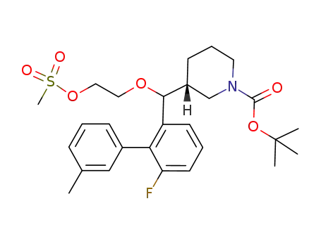 (3R)-tert-butyl 3-((6-fluoro-3'-methylbiphenyl-2-yl)(2-(methanesulfonyloxy)ethoxy)methyl)piperidine-1-carboxylate