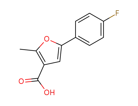 Molecular Structure of 111787-88-3 (5-(4-FLUOROPHENYL)-2-METHYL-3-FUROIC ACID)