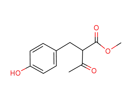 Molecular Structure of 157284-85-0 (methyl 2-(4-hydroxybenzyl)-3-oxobutanoate)