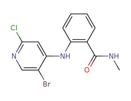 Molecular Structure of 1184931-54-1 (2-[(5-bromo-2-chloro-4-pyridinyl)amino]-N-methylbenzamide)