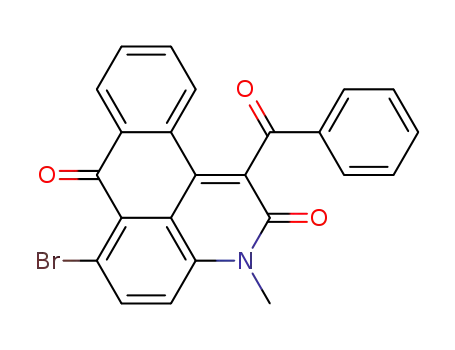 Molecular Structure of 477579-25-2 (1-benzoyl-6-bromo-3-methyl-3<i>H</i>-naphtho[1,2,3-<i>de</i>]quinoline-2,7-dione)