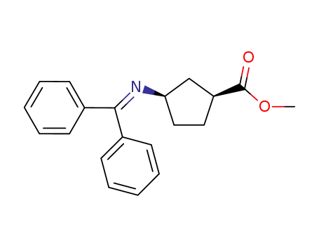 Molecular Structure of 624734-28-7 (Cyclopentanecarboxylic acid, 3-[(diphenylmethylene)amino]-, methyl
ester, (1S,3R)-)