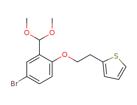 Molecular Structure of 944162-02-1 (2-(2-(4-bromo-2-(dimethoxymethyl)phenoxy)ethyl)thiophene)