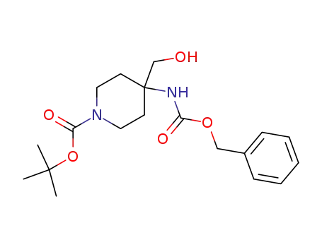 Molecular Structure of 917834-41-4 (tert-butyl 4-(benzyloxycarbonylamino)-4-(hydroxymethyl)piperidine-1-carboxylate)