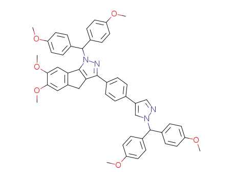1-[bis(4-methoxyphenyl)methyl]-3-(4-{1-[bis(4-methoxyphenyl)methyl]-1H-pyrazol-4-yl}phenyl)-6,7-dimethoxy-1,4-dihydroindeno[1,2-c]pyrazole