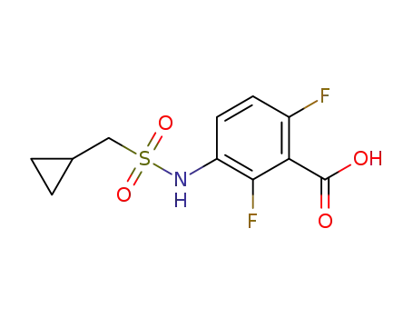 Molecular Structure of 1186194-03-5 (3-(cyclopropylmethylsulfonamido)-2,6-difluorobenzoic acid)