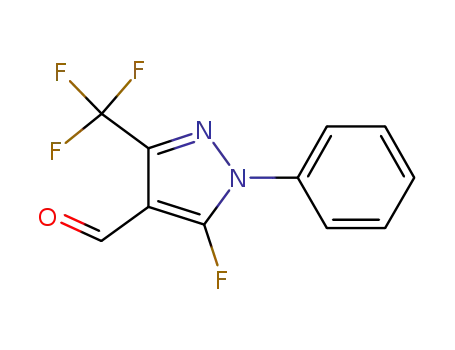 Molecular Structure of 447401-78-7 (1H-Pyrazole-4-carboxaldehyde, 5-fluoro-1-phenyl-3-(trifluoromethyl)-)