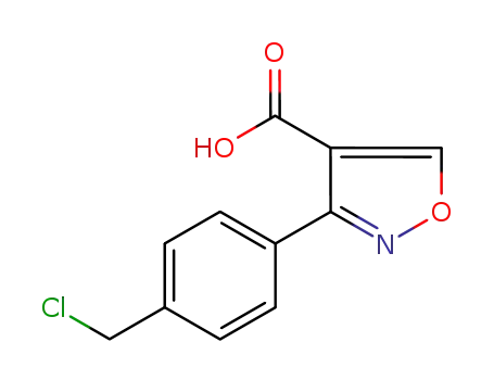 Molecular Structure of 839718-04-6 (4-Isoxazolecarboxylic acid, 3-[4-(chloromethyl)phenyl]-)