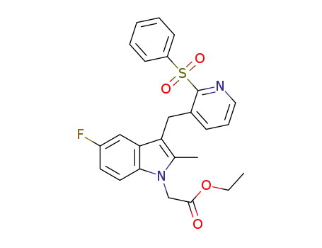 (3-{[2-(benzenesulfonyl)pyridin-3-yl]methyl}-5-fluoro-2-methylindol-1-yl)acetic acid ethyl ester