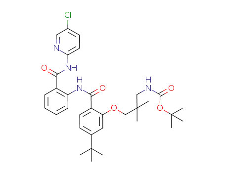 Carbamic acid,
[3-[2-[[[2-[[(5-chloro-2-pyridinyl)amino]carbonyl]phenyl]amino]carbonyl]-
5-(1,1-dimethylethyl)phenoxy]-2,2-dimethylpropyl]-, 1,1-dimethylethyl
ester