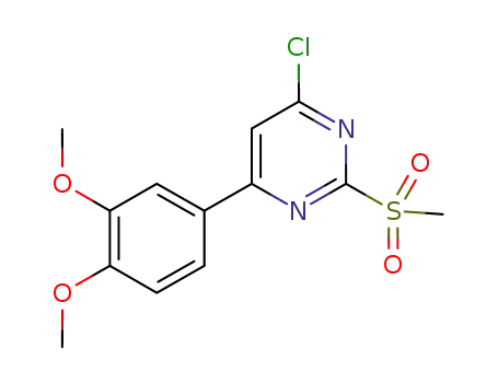 Molecular Structure of 885067-61-8 (Pyrimidine, 4-chloro-6-(3,4-dimethoxyphenyl)-2-(methylsulfonyl)-)